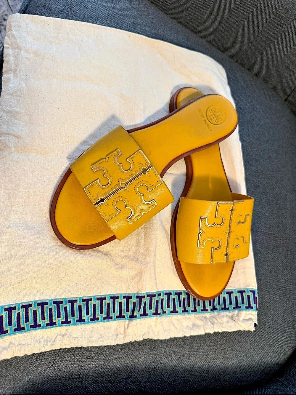 Tory Burch Miller Slide Sandals in Yellow